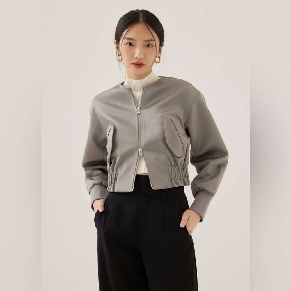 Love Bonito Rhoda Elastic Satin Jacket - Picture 3 of 9
